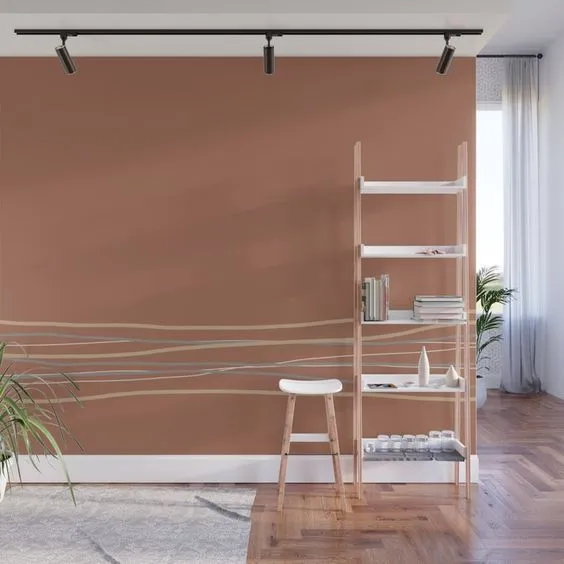 Wall Mural in 'Cavern Clay' by Sherwin Williams with Scribbles via Society6