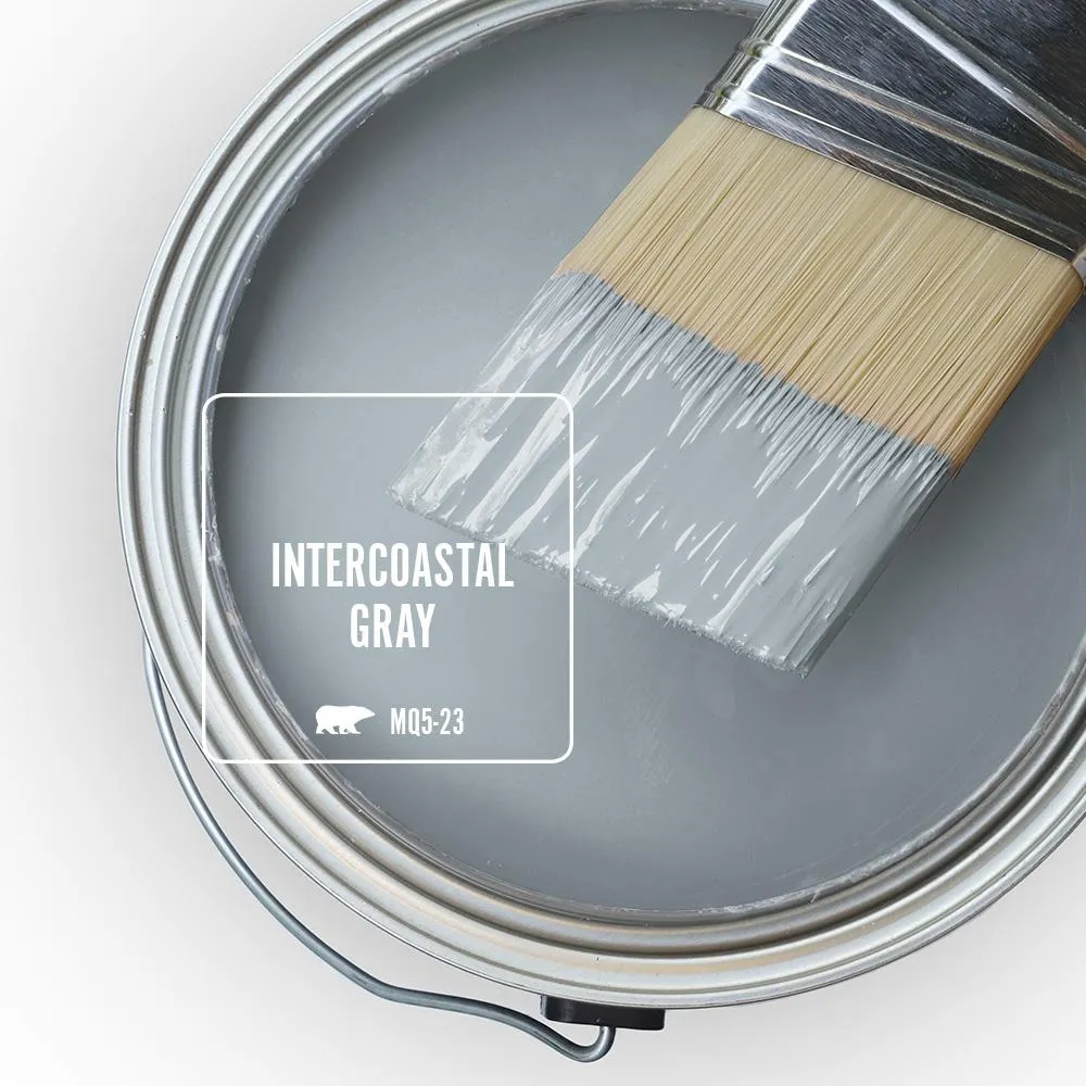 Behr Blue Gray Paint Colors - 'Intercoastal Gray' Image via Home Depot/Behr