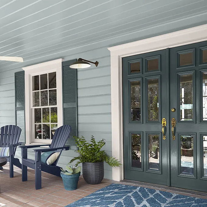 Image via Behr, feat. wall paint color: 'Watery' by Behr