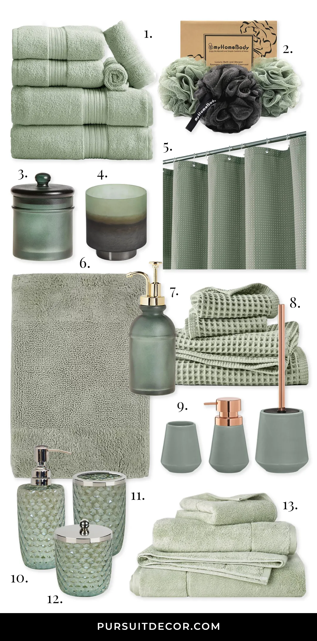 green bathroom set